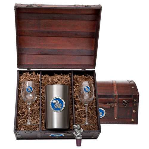 University of Kansas Wine Chest Set