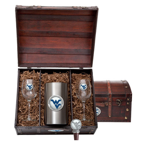 West Virginia University Wine Chest Set