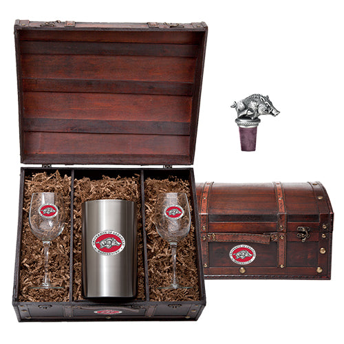 University of Arkansas Wine Chest Set