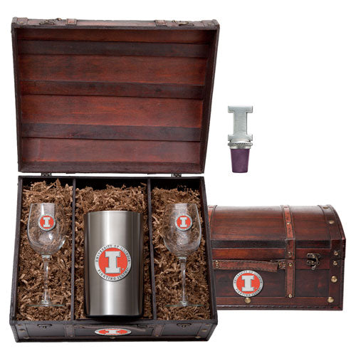 University of Illinois Wine Chest Set