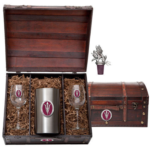 Arizona State University Pitch Fork Logo Wine Chest Set