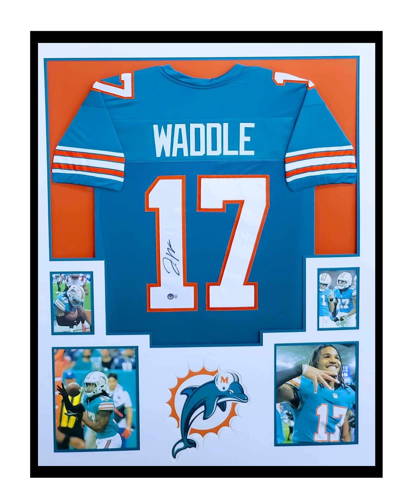 Jaylen Waddle Autographed Miami Dolphins Jersey Framed 35x43 Beckett COA!