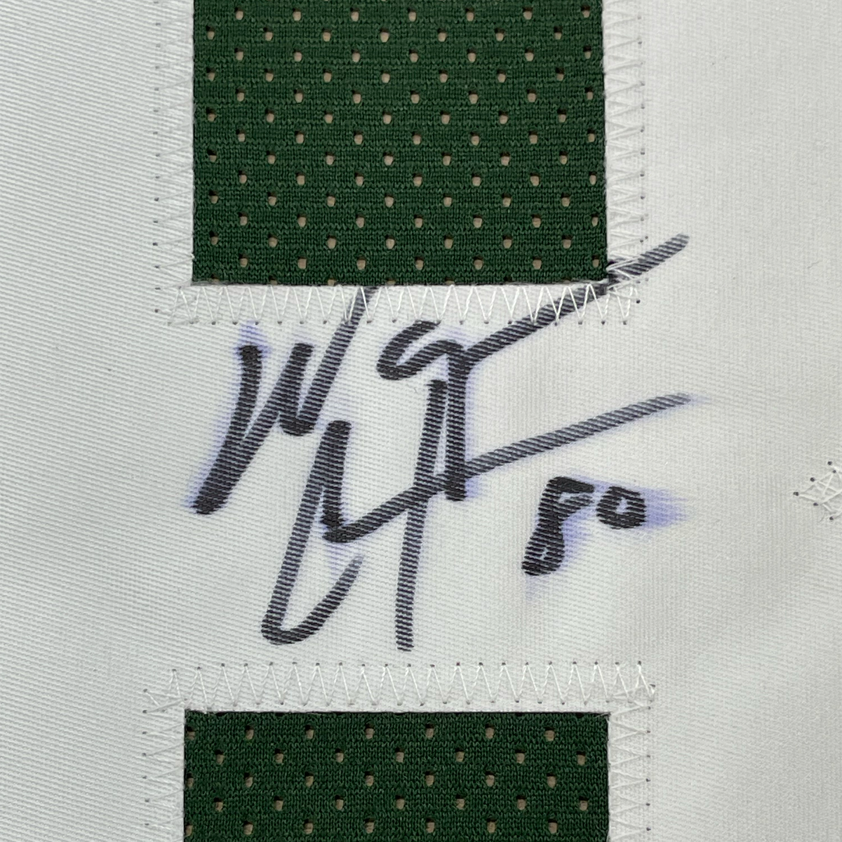Framed Autographed/Signed Wayne Chrebet 35x39 New York Green Football Jersey JSA COA