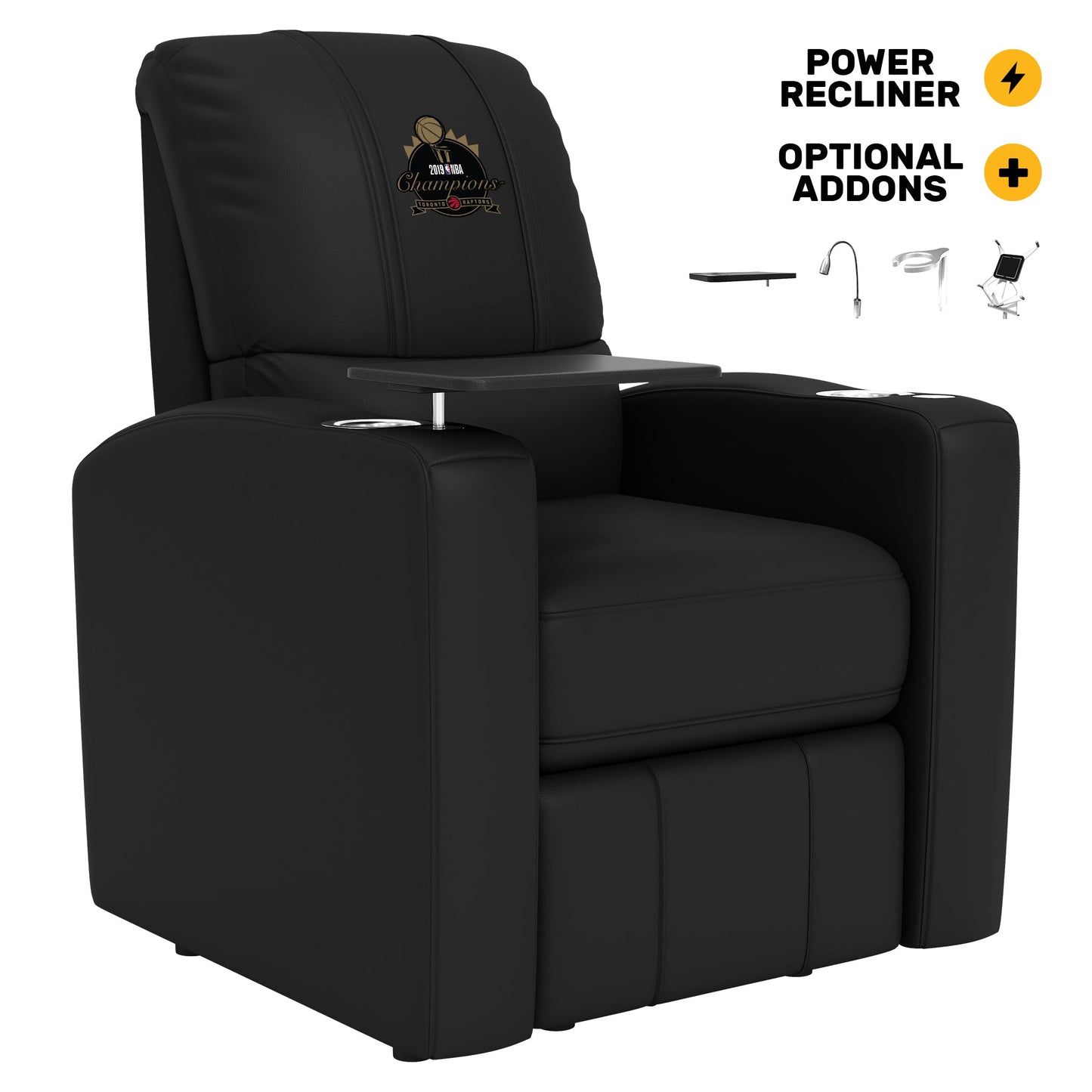 Stealth Power Plus Recliner with Toronto Raptors Primary 2019 Champions  Logo