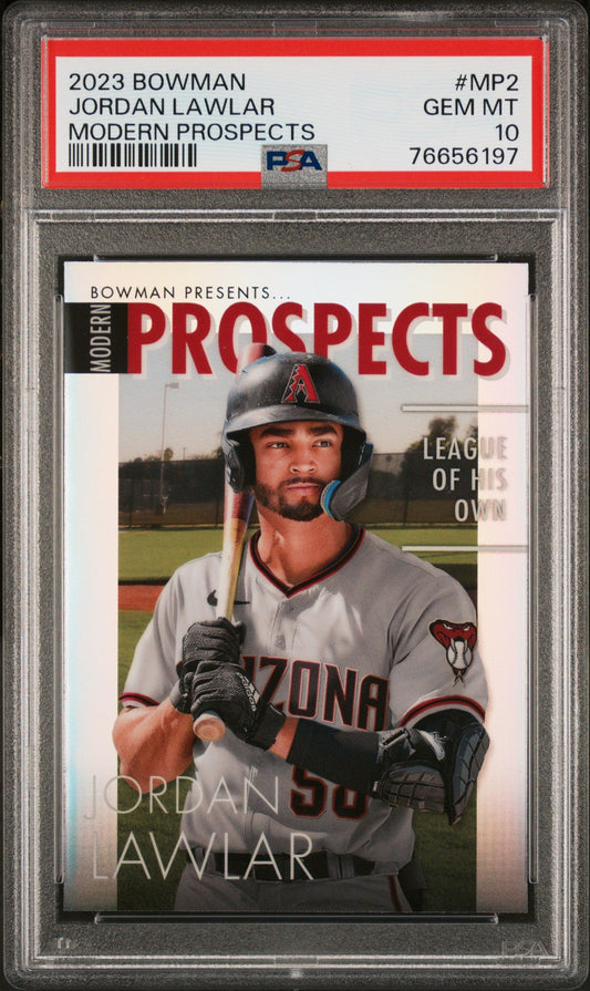 Graded 2023 Topps Bowman Jordan Lawler #MP2 Modern Prospects Rookie RC Baseball Card PSA 10 Gem Mint