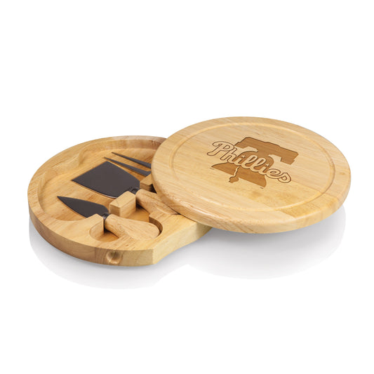 Philadelphia Phillies - Brie Cheese Cutting Board & Tools Set