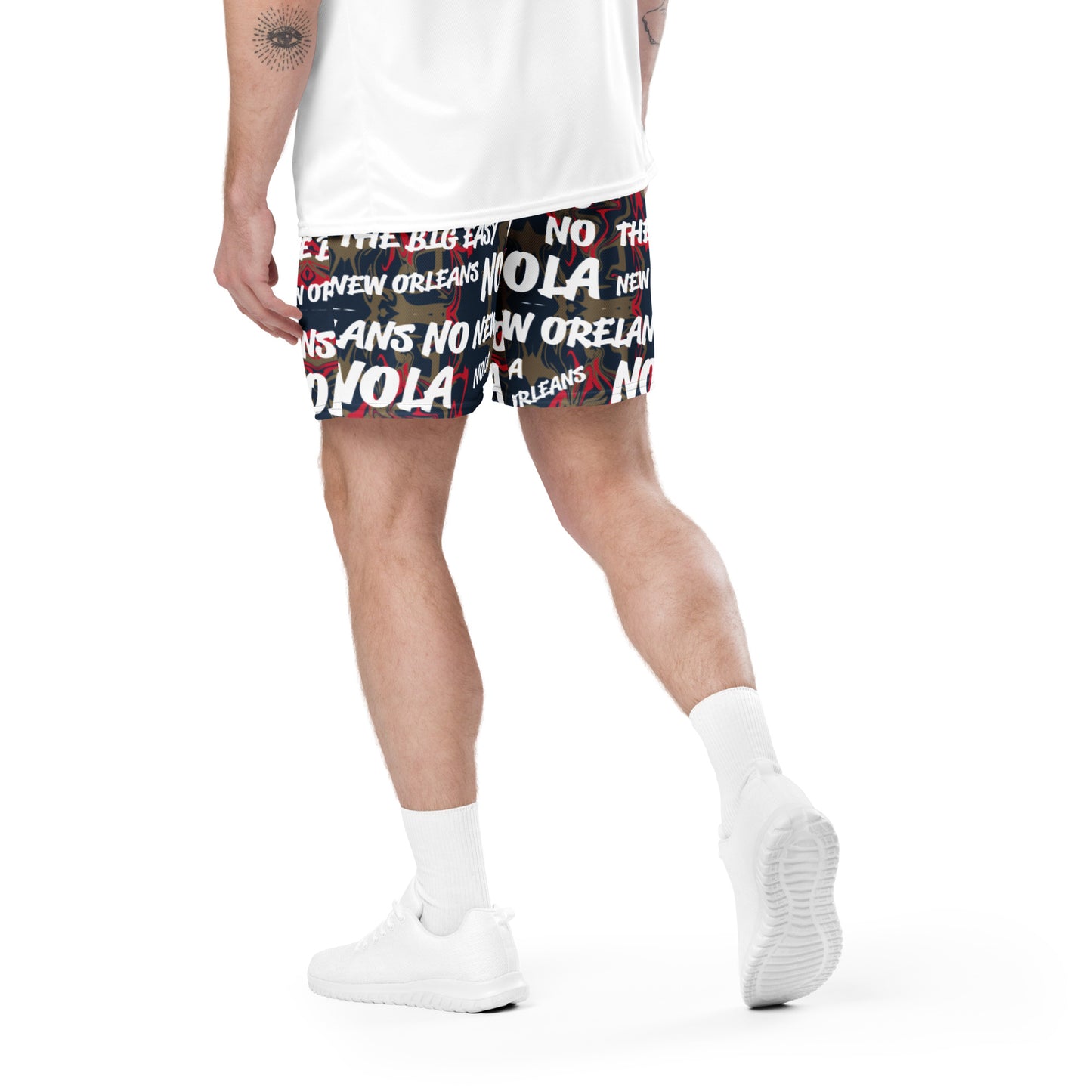 New Orleans Pelicans All-Over Navy Team Color Mesh Shorts