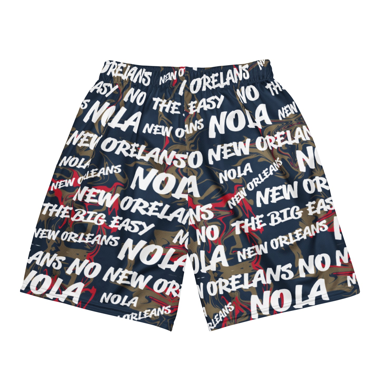 New Orleans Pelicans All-Over Navy Team Color Mesh Shorts