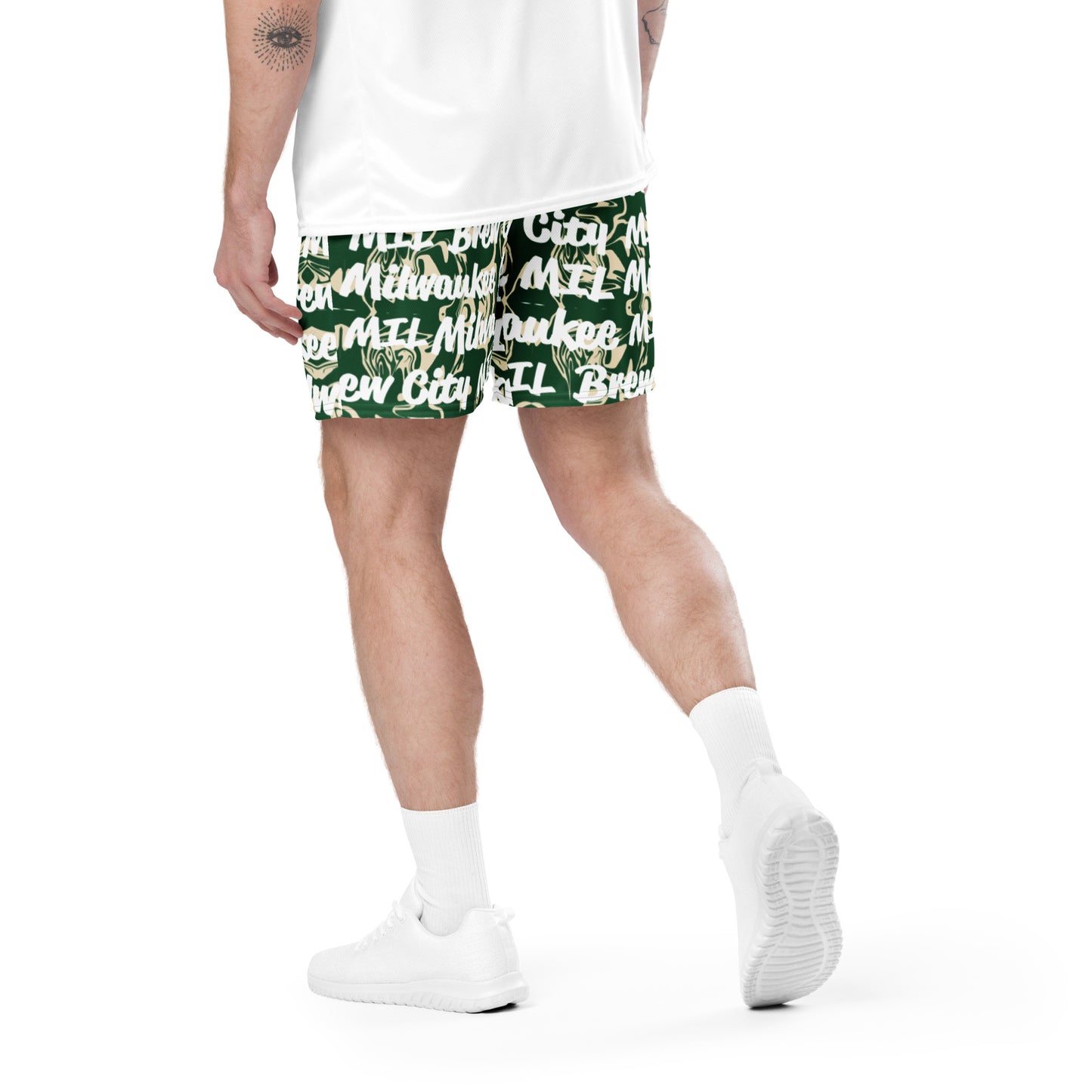 Milwaukee Bucks All-Over Team Color Mesh Shorts