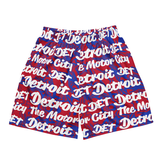 Detroit Pistons All-Over Team Color Mesh Shorts