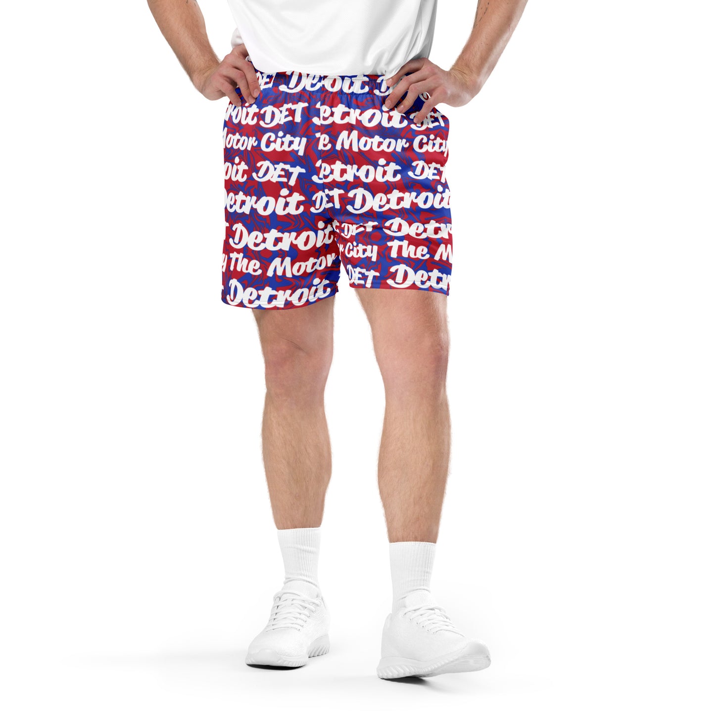 Detroit Pistons All-Over Team Color Mesh Shorts