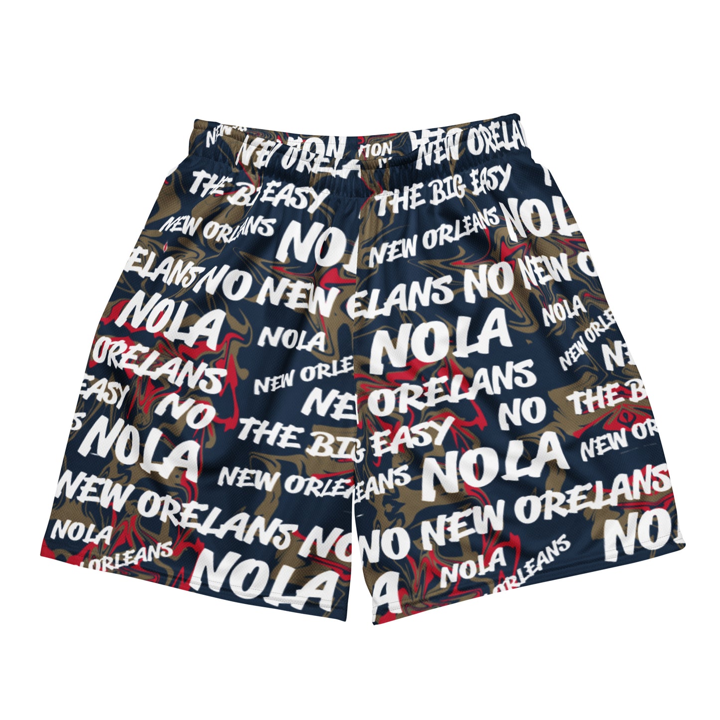 New Orleans Pelicans All-Over Navy Team Color Mesh Shorts