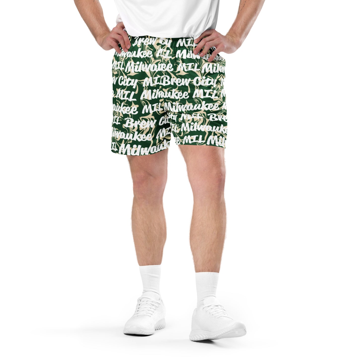 Milwaukee Bucks All-Over Team Color Mesh Shorts