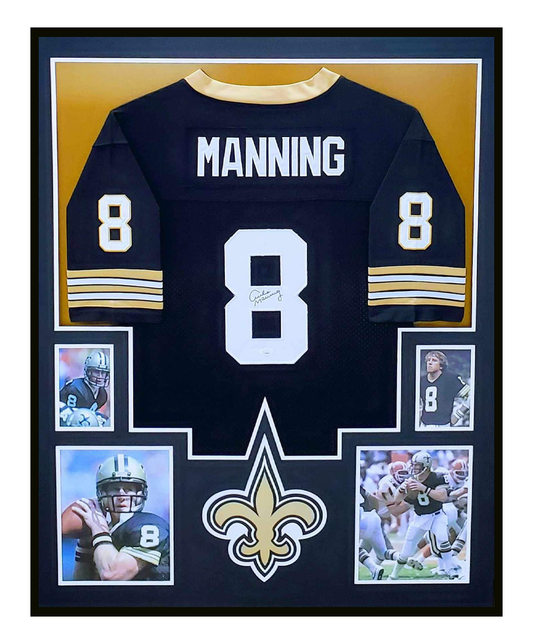 Archie Manning Autographed New Orleans Saints Jersey Framed 35x43 JSA COA