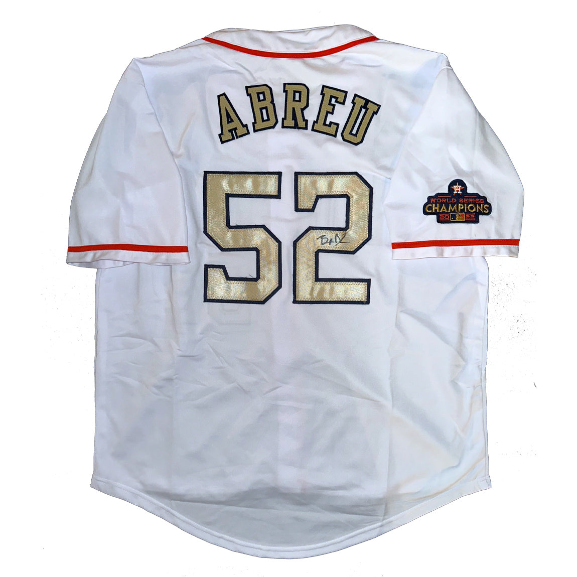 Bryan Abreu Autographed Houston Astros Gold World Series Jersey