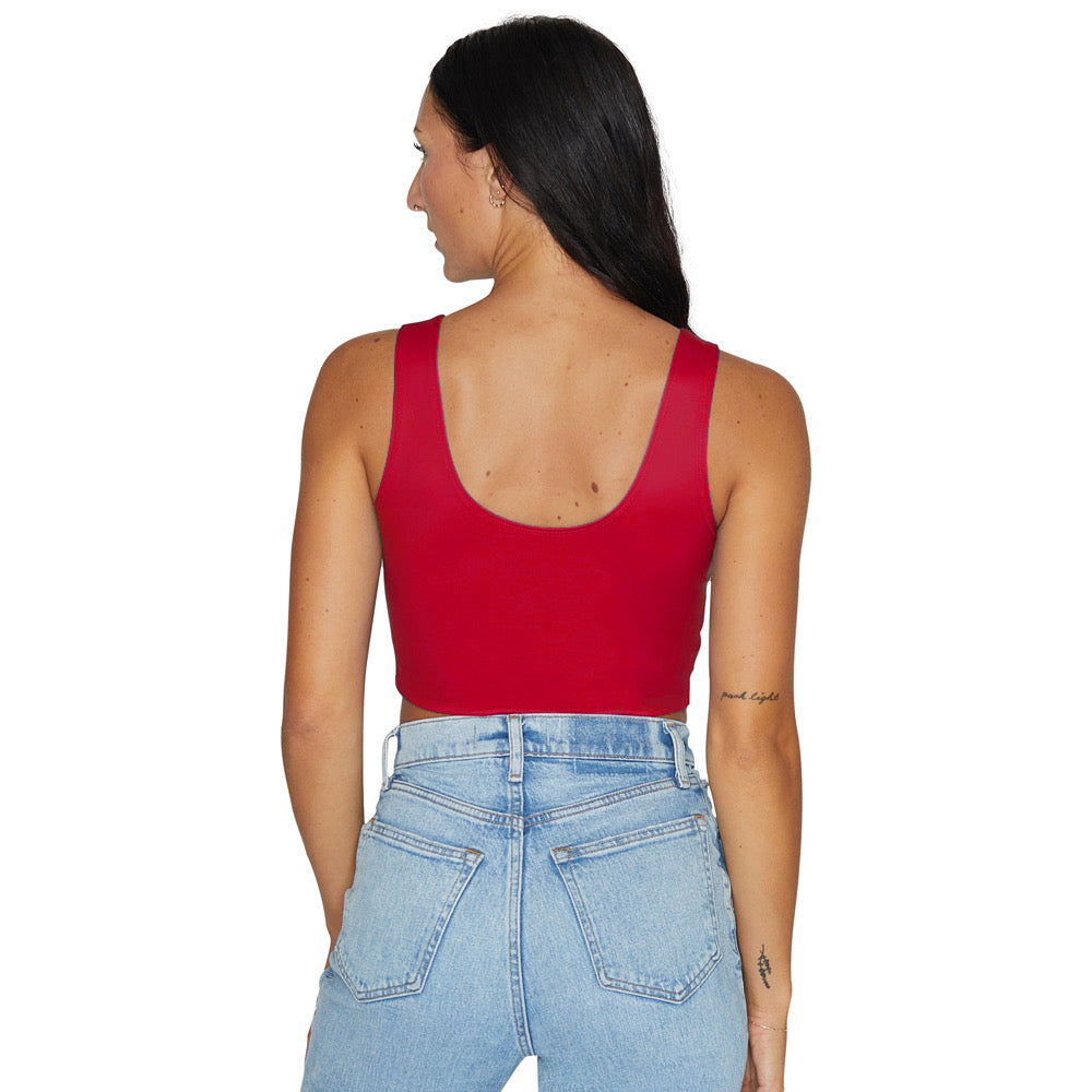 Kansas Jayhawks Red Crop Tank Top