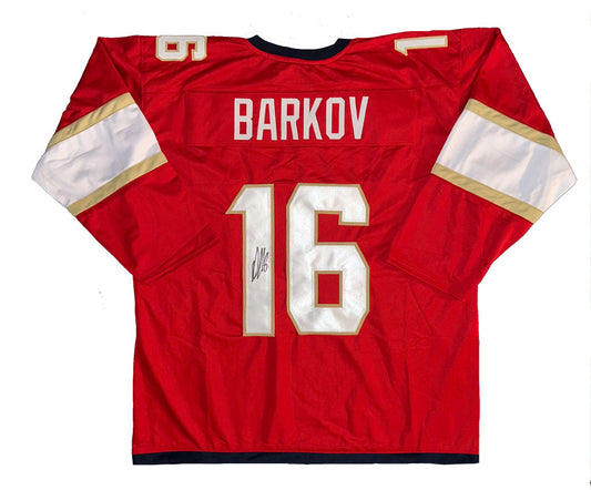 Aleksander Barkov Autographed Stanley Cup Custom Red Florida Panthers Jersey COA