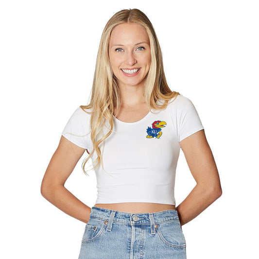 Kansas Jayhawks White Babydoll Tee