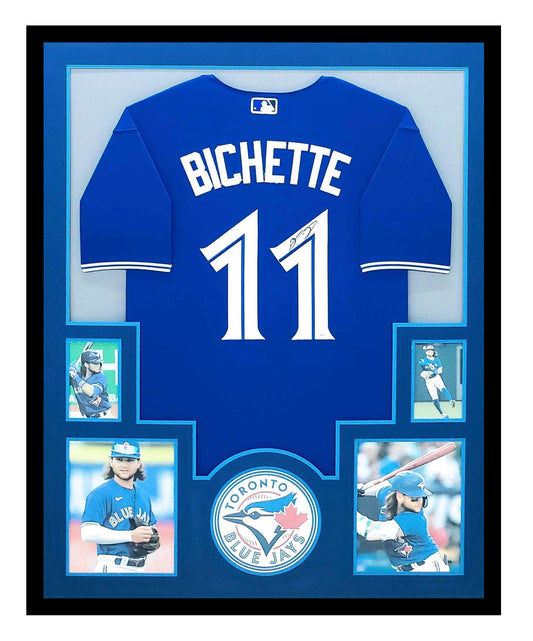 Bo Bichette Autographed Jersey Framed Blue Jays 35x43 JSA COA