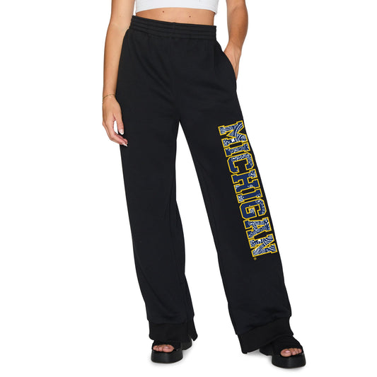 University of Michigan Black Bandana Flare Sweatpants
