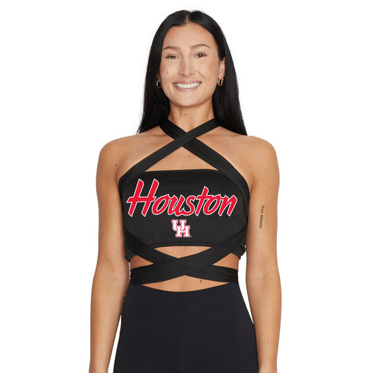 University of Houston Black Multi Way Bandeau Top