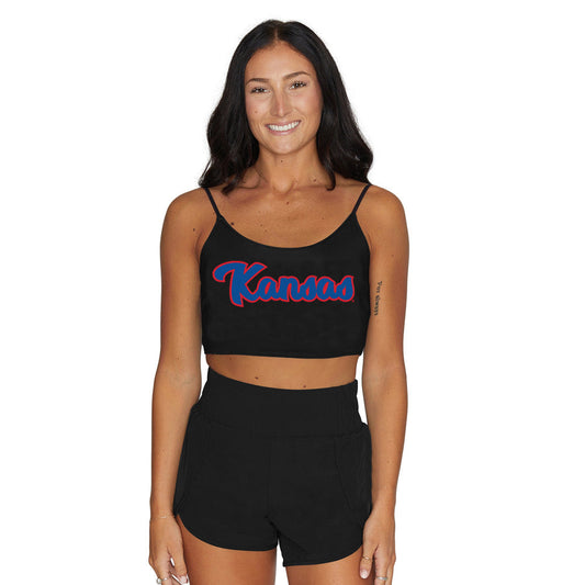 Kansas Jayhawks Black Spaghetti Tank