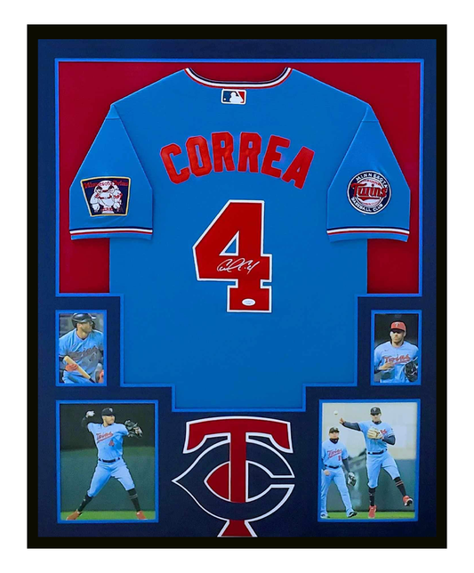 Carlos Correa Autographed Jersey Framed Minnesota Twins 35x43 JSA COA