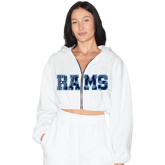 Rhode Island Rams Cinched Zip Up Hoodie