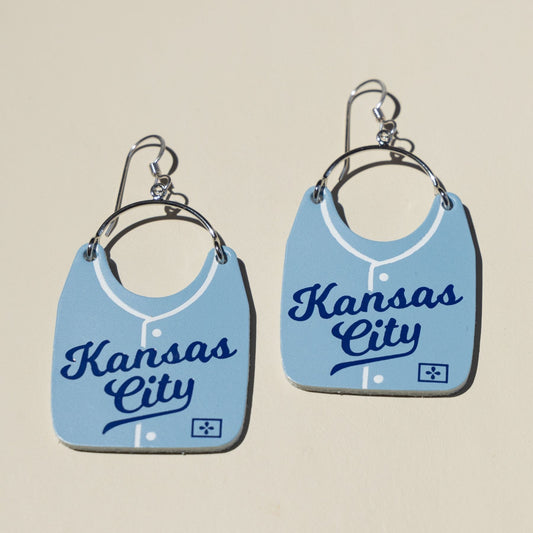 Clear Skies Kansas City Baseball Jersey Earrings