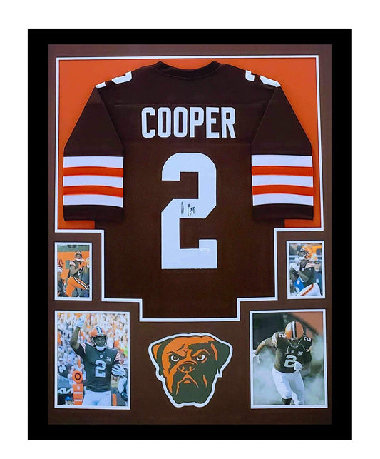 Amari Cooper Autographed Cleveland Browns Jersey Framed 35x43 JSA COA