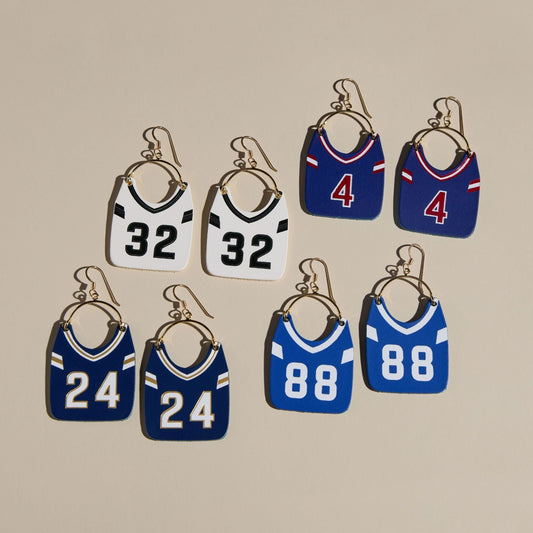 Custom Football Jersey Earrings