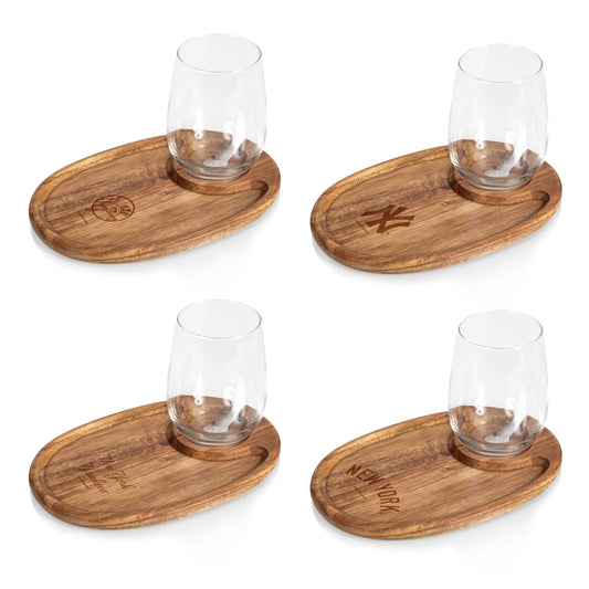 New York Yankees - Wine Appetizer Plate Set Of 4