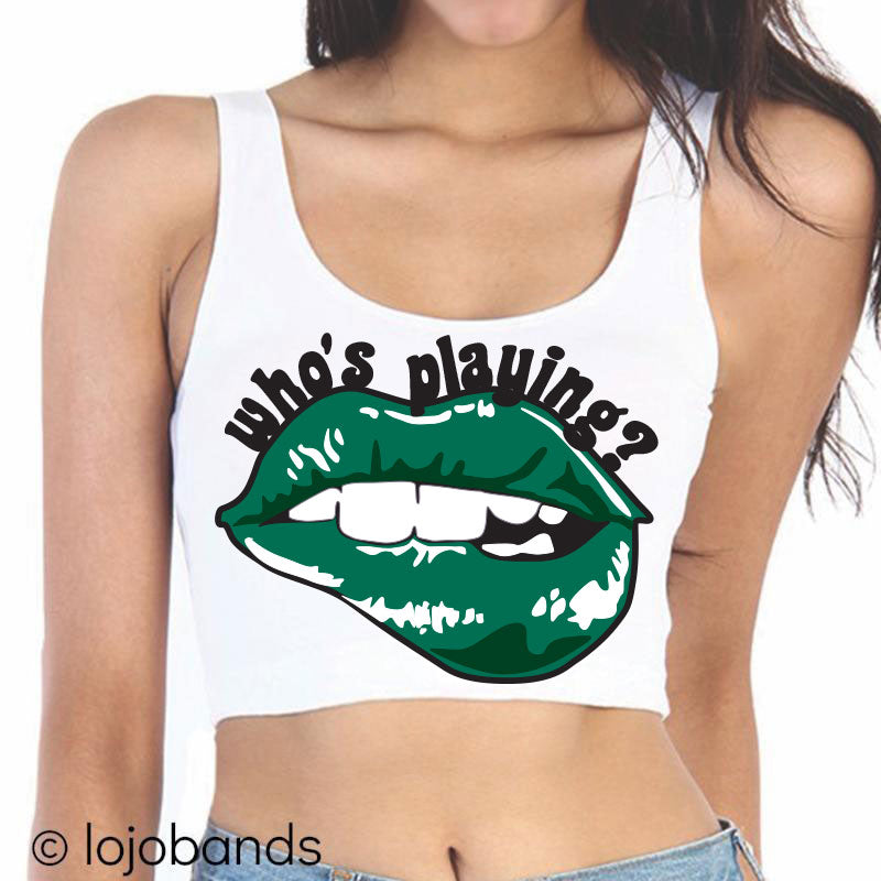 Who's Playing? Lips Crop Tank Top