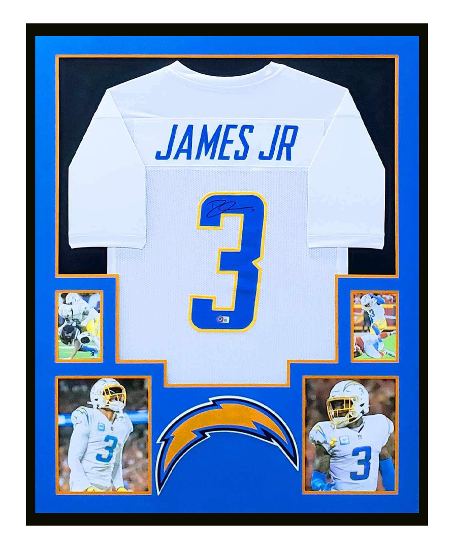 Derwin James Autographed Los Angeles Chargers Jersey Framed 35x43 Beckett COA