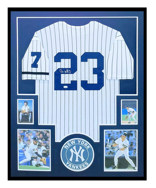 Don Mattingly Autographed Framed New York Yankees Jersey JSA COA 35x43