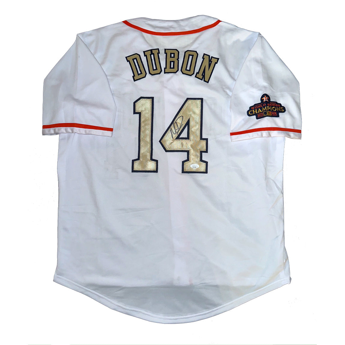 Mauricio Dubon Autographed Houston Astros Gold World Series Jersey JSA COA