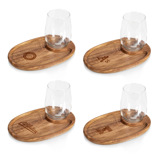 Oakland Athletics - Wine Appetizer Plate Set Of 4