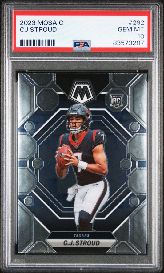 Graded 2023 Panini Mosaic CJ Stroud #292 Rookie RC Football Card PSA 10 Gem Mint