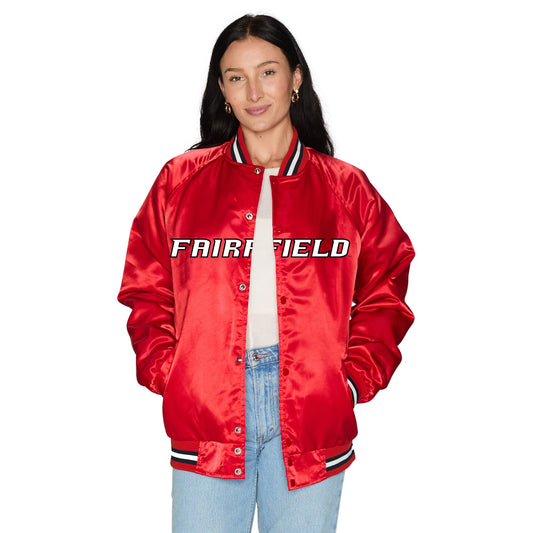 Fairfield Stags Satin Letterman Bomber Jacket
