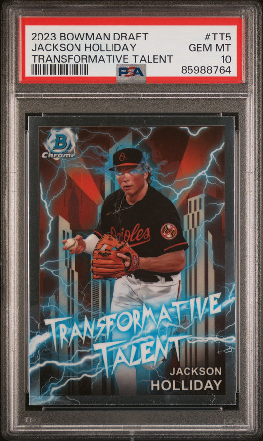 Graded 2023 Topps Bowman Draft Jackson Holliday #TT5 Transformative Talent Rookie RC Baseball Card PSA 10 Gem Mint