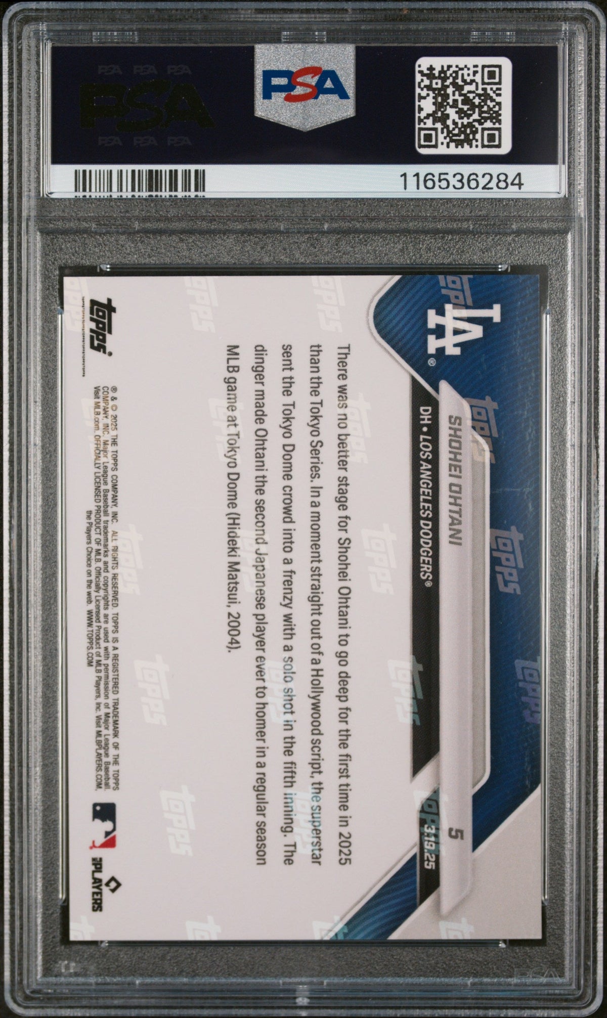 Graded 2025 Topps Now Shohei Ohtani #5 Baseball Card PSA 10 Gem Mint