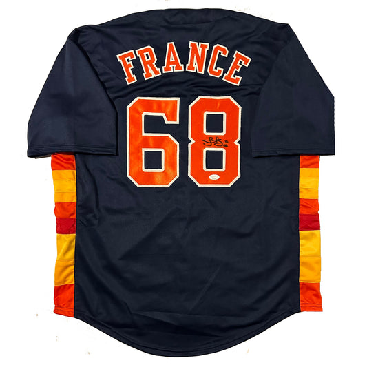 JP France Autographed Houston Astros Navy Jersey JSA COA