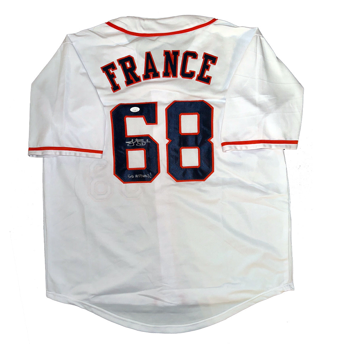 JP France Autographed Houston Astros Jersey JSA COA "GO ASTROS" Inscription