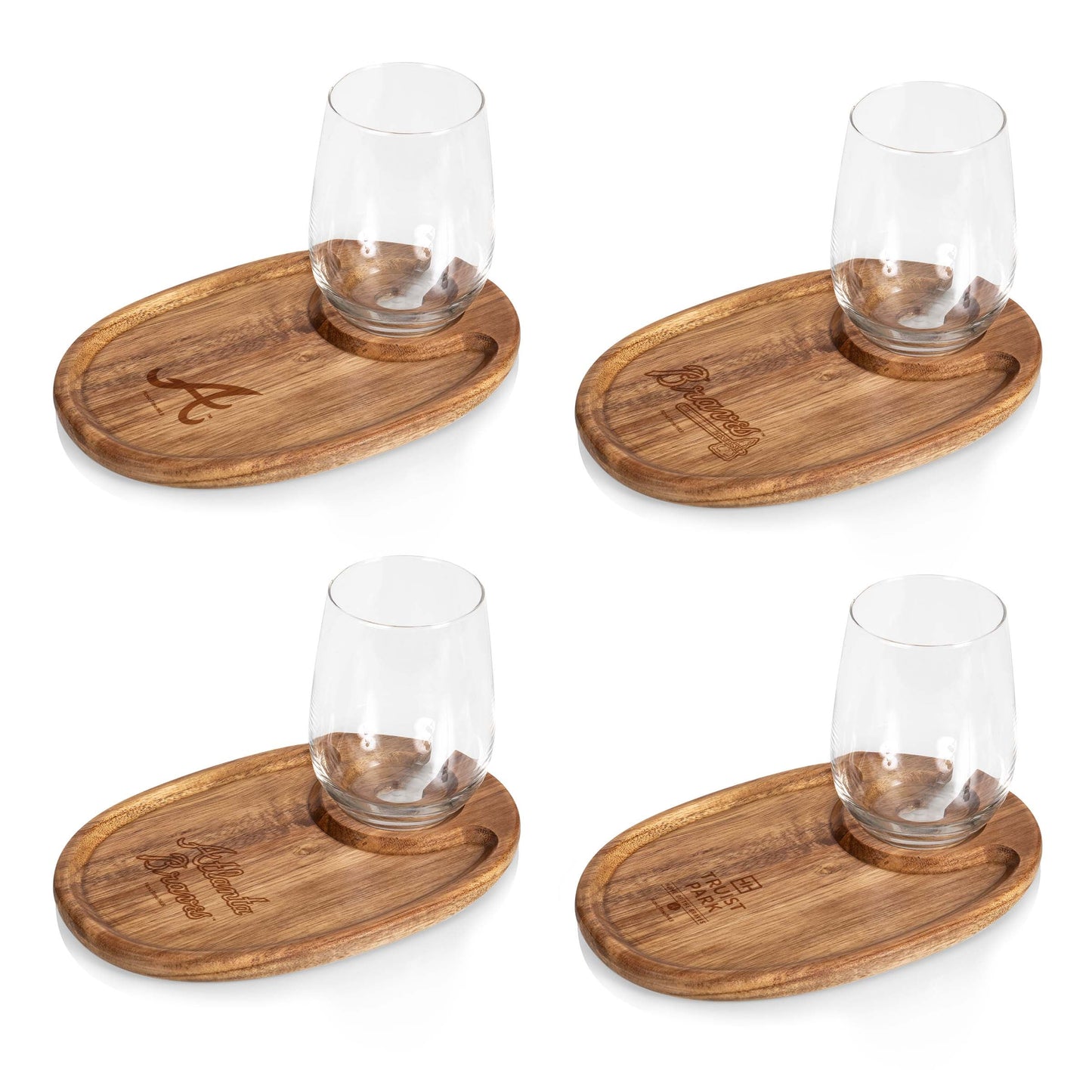 Atlanta Braves - Wine Appetizer Plate Set Of 4