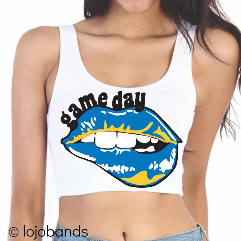 Blue & Yellow Game Day Crop Tank Top