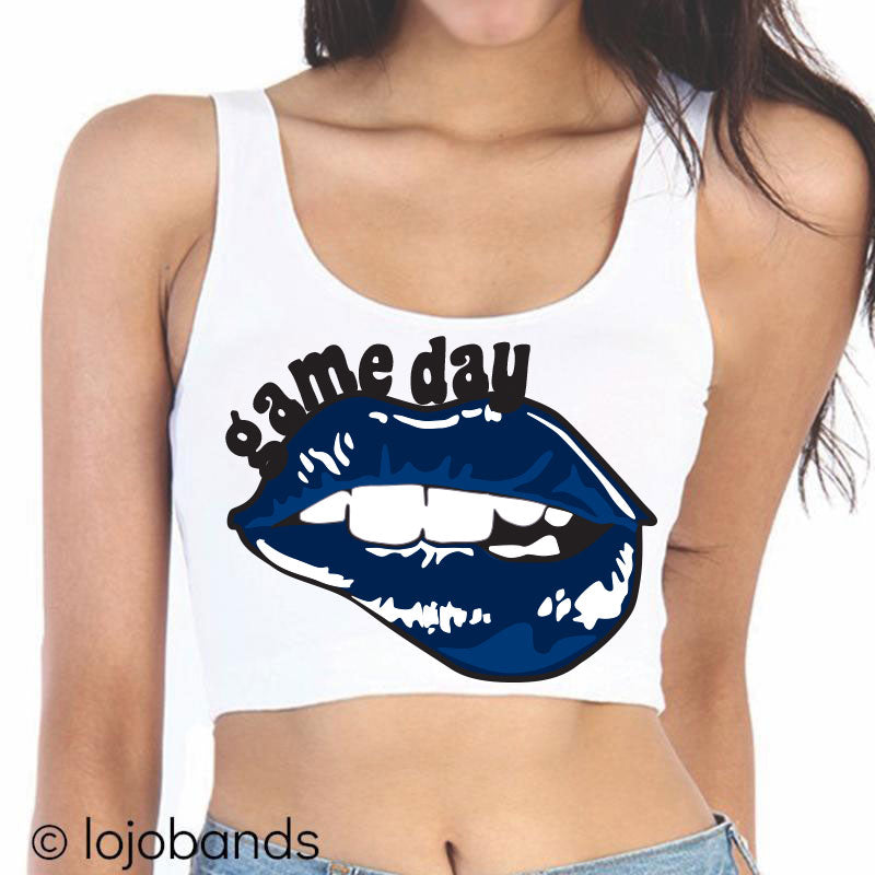 Game Day Lips Crop Tank Top
