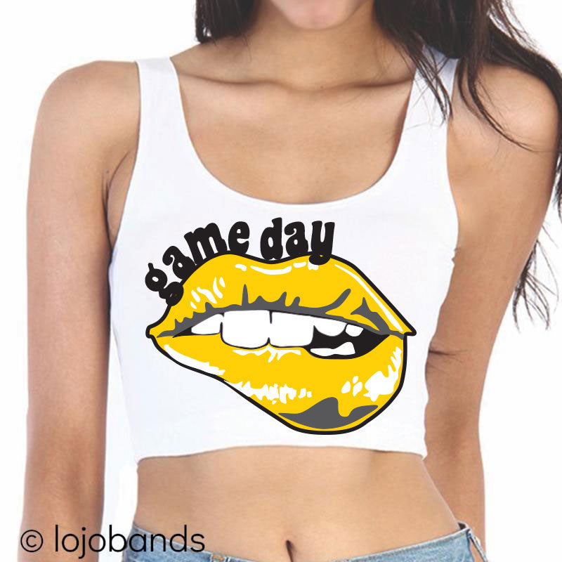 Game Day Lips Crop Tank Top