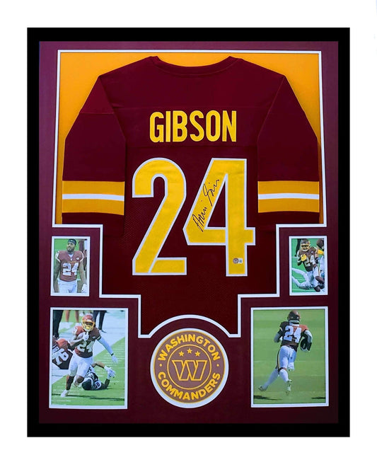 Antonio Gibson Autographed Washington Commanders Jersey Framed 35x43 Beckett COA