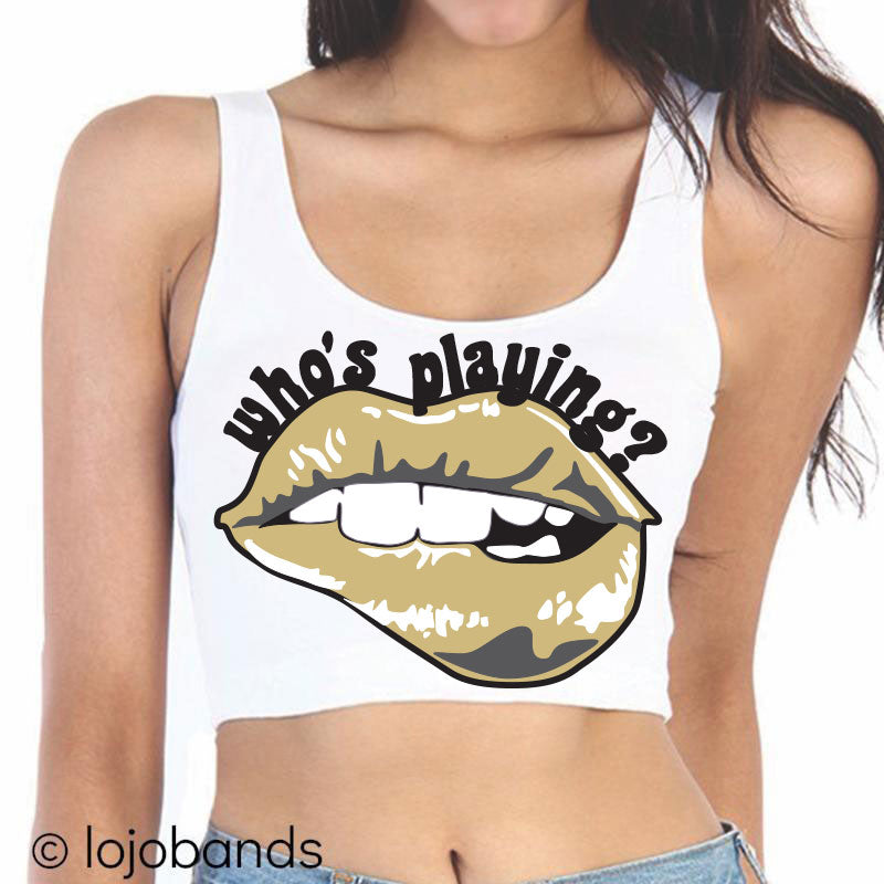 Who's Playing? Lips Crop Tank Top