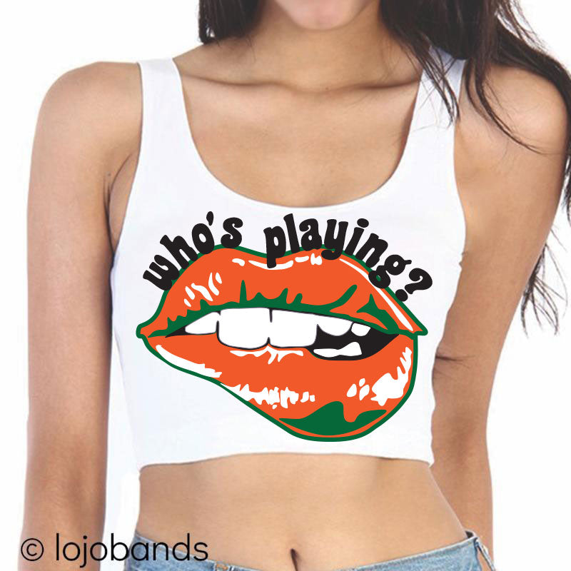 Who's Playing? Lips Crop Tank Top